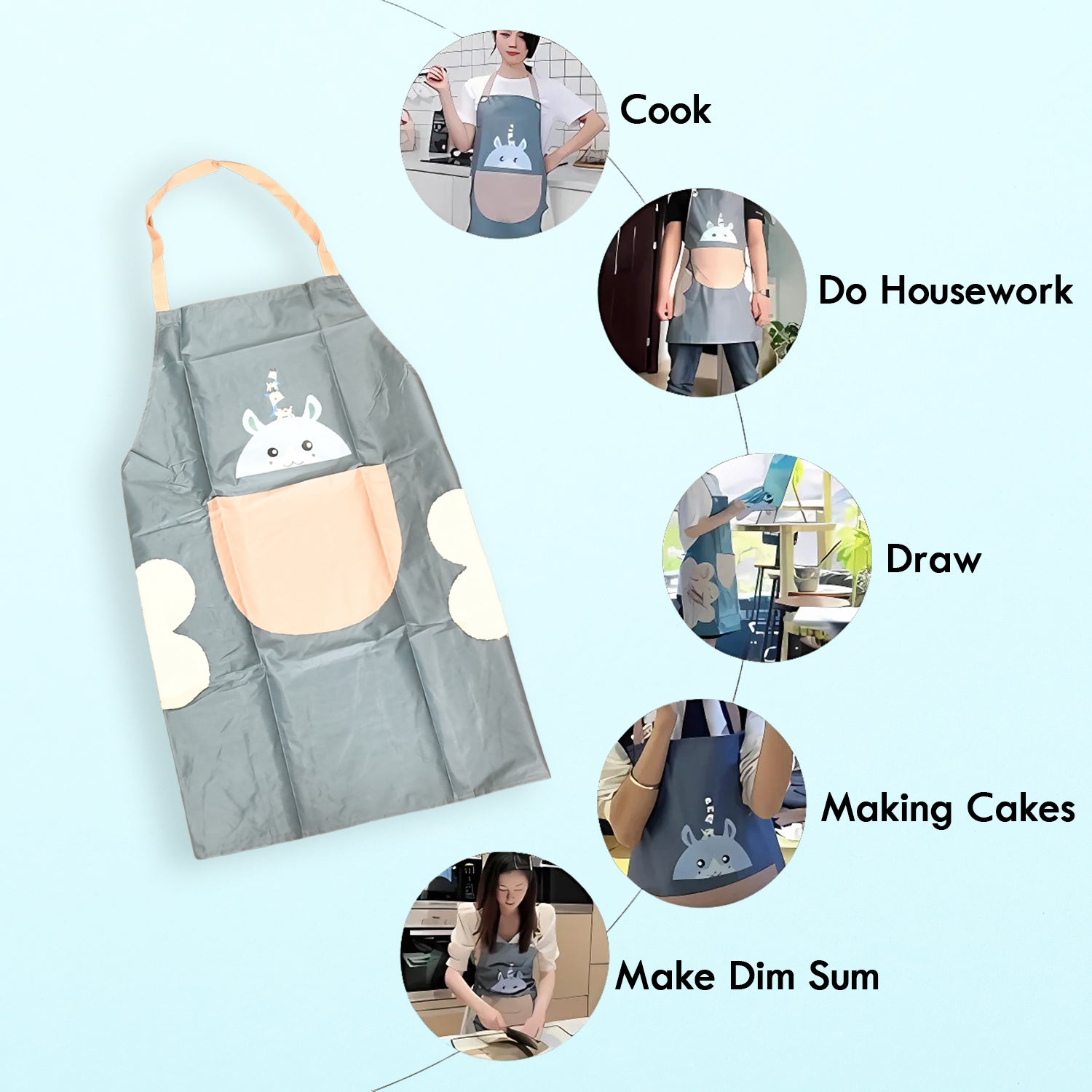 Cute Cartoon Animal Design Kitchen Apron (1 Pc) Signature Kart