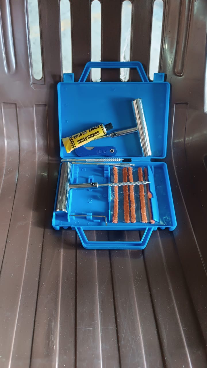 Portable Tire Repair Kit Tyre Repairing Tool Set with Box (13 Pcs Set) Signaturekarts