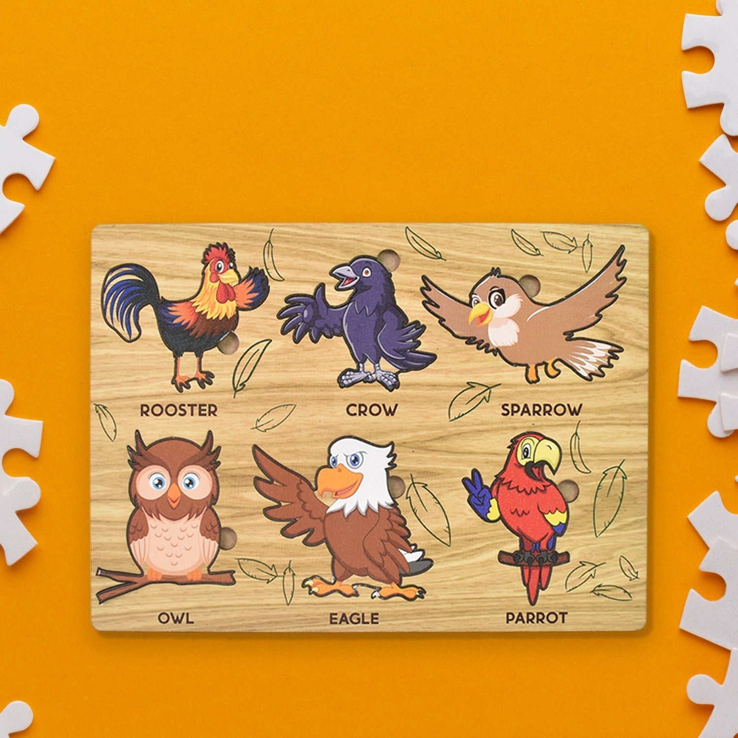 Wooden Puzzle Learning Board for Kids - (1 Pc / Mix Design / random) signaturekarts