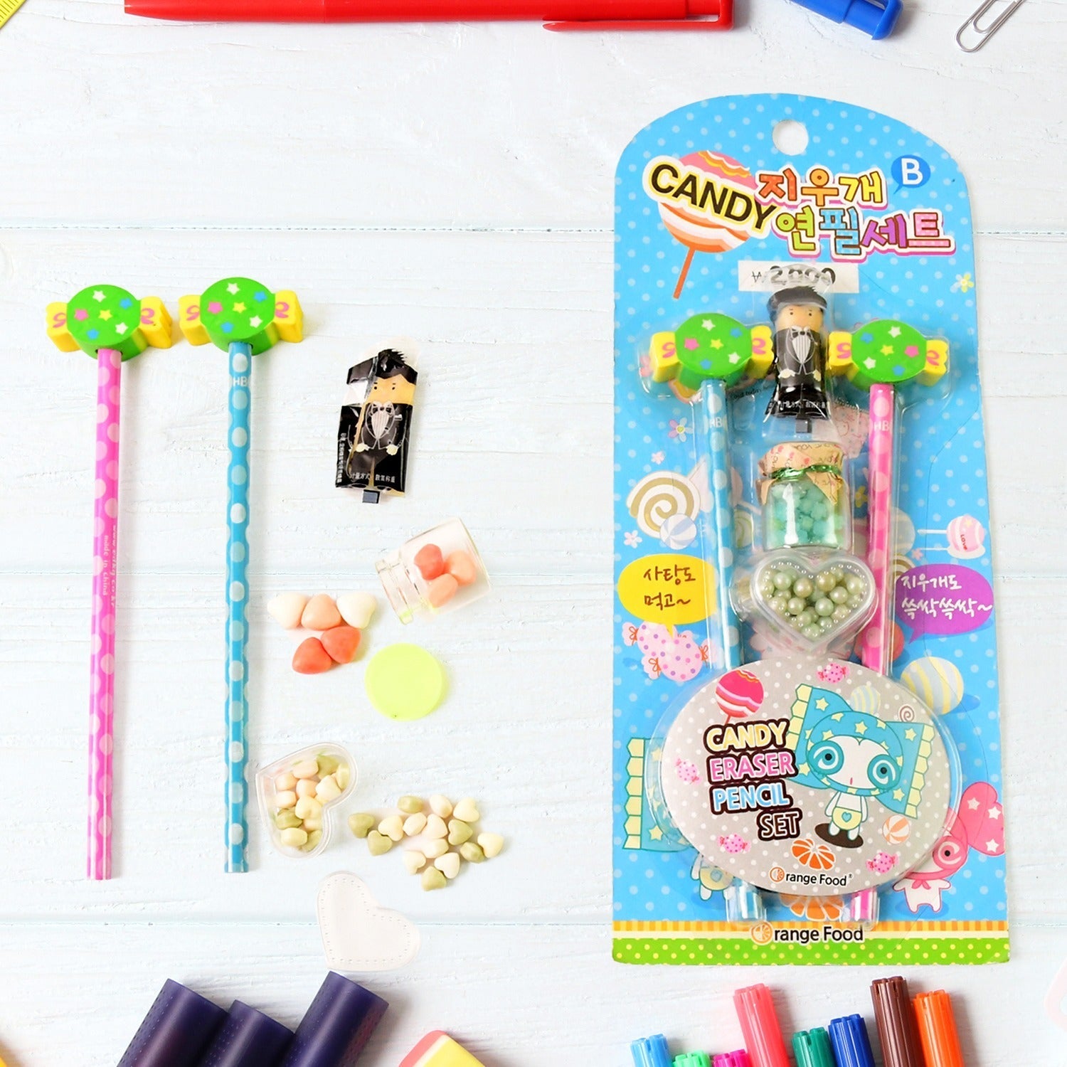 Fun Candy Design Pencil Set with Accessories (1 Set / Mix Design) Signature Kart
