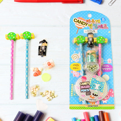 Fun Candy Design Pencil Set with Accessories (1 Set / Mix Design) Signature Kart