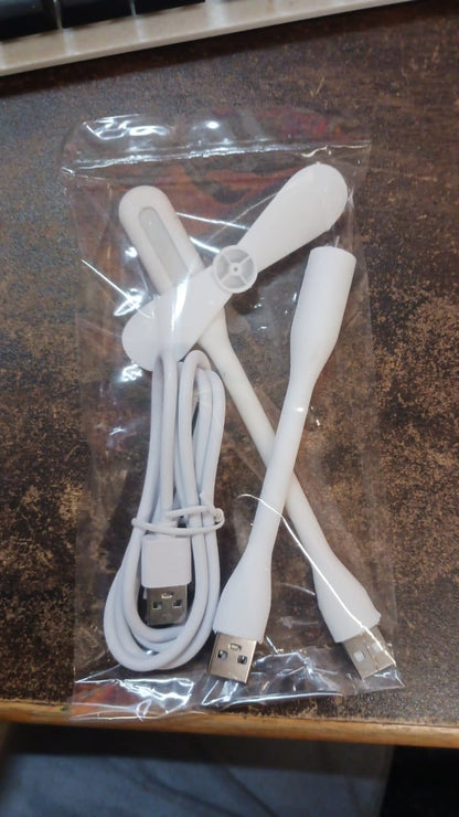 Portable Mini USB Fan, USB Light & Micro USB Cable (3 Pcs Set) Signaturekarts