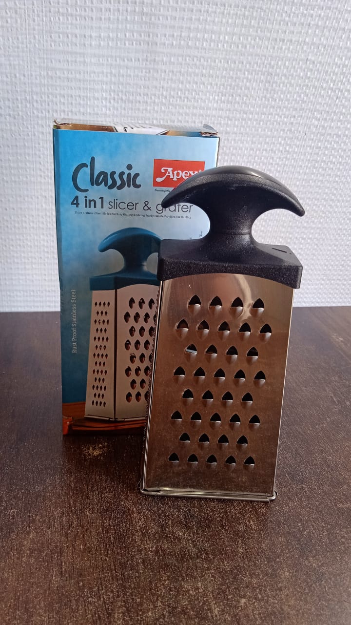 Apex Classic 4-in-1 Stainless Steel Grater & Slicer with Handle signaturekarts