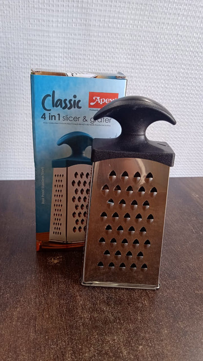 Apex Classic 4-in-1 Stainless Steel Grater & Slicer with Handle signaturekarts