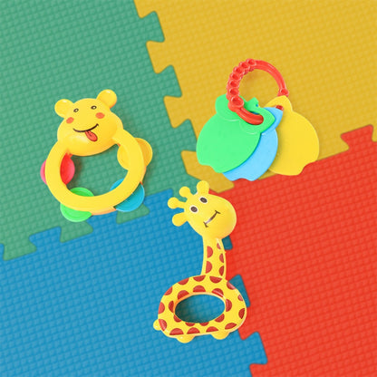 3 Pcs Set Colorful Animal Shape Baby Rattle Toy Signature Kart