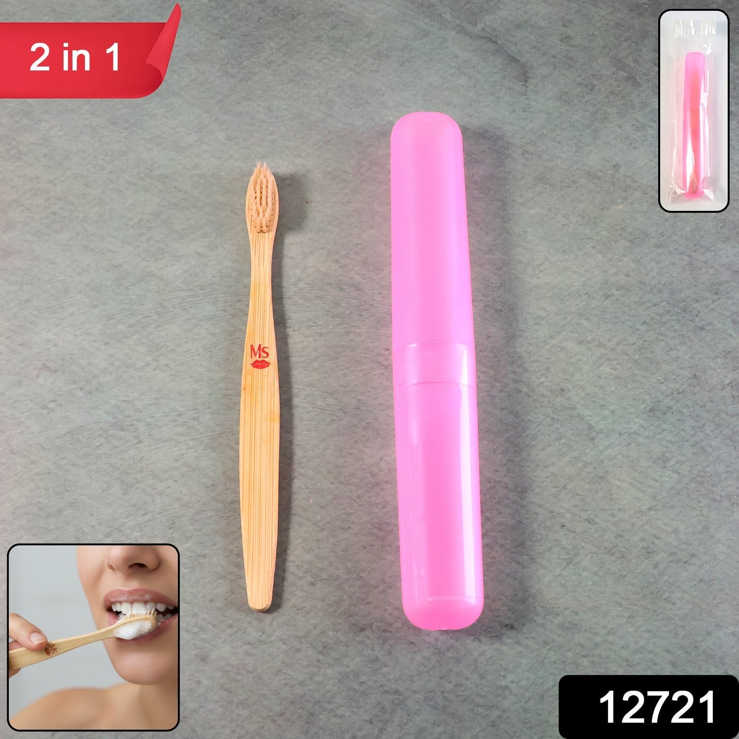 2-in-1 Soft Toothbrush & Tongue Cleaner for All Ages (1 Pc, With Cover) signaturekarts