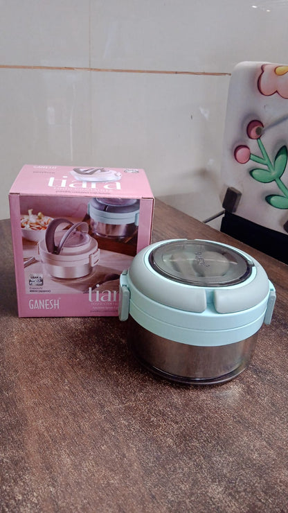 Ganesh Tiara 400ml Stainless Steel Insulated Lunch Box Leakproof Lid & Folding Spoon Signature kart