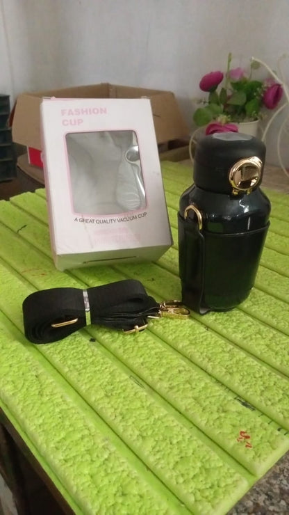 Thermos Steel Bottle, Push Button | Fashion Cup Temperature Display Bottle (420 ML) signaturekarts