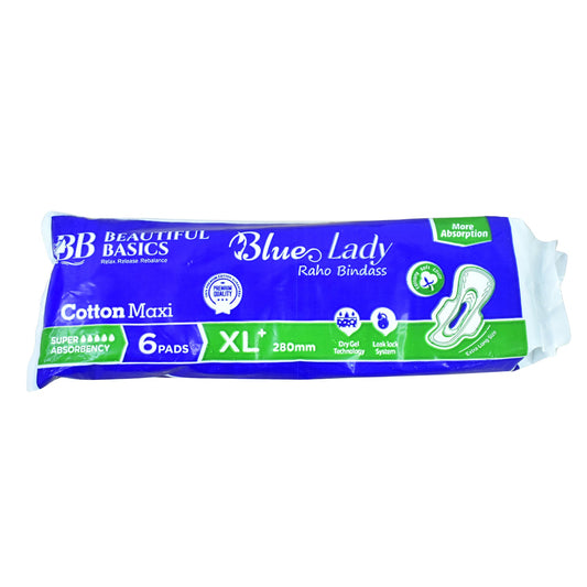 Beautiful Basics Blue Lady Sanitary Pads Xl 280mm (6 Pc) - signaturekarts.com