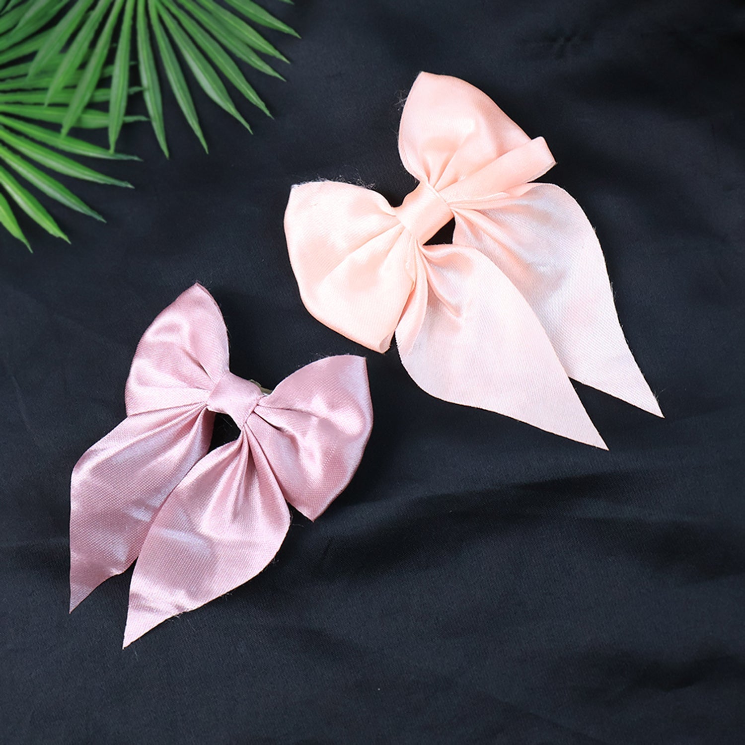 Premium Satin Bow Hair Clip Set for Girls and Women (10 Pc) Signature Kart