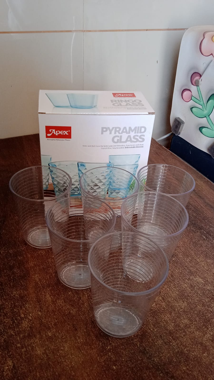 Apex Pyramid Ringo Plastic Glass – 300ml Approx | Durable, Crystal-Clear Tumbler Signature kart