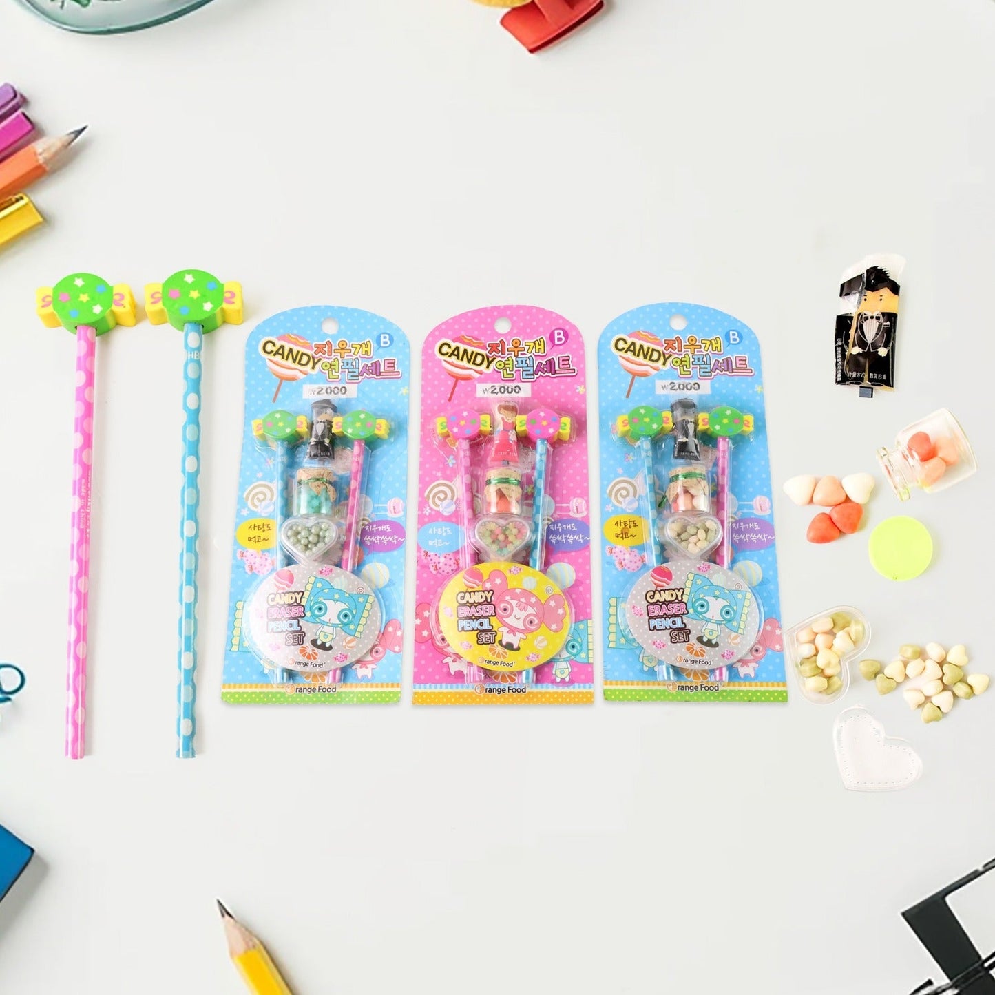 Fun Candy Design Pencil Set with Accessories (1 Set / Mix Design) Signature Kart