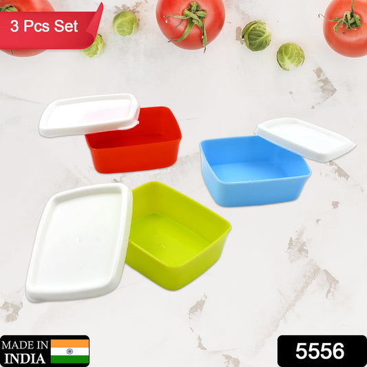 3-Piece Multicolor Airtight Container Set – Rectangular Food & Fridge Storage signaturekarts