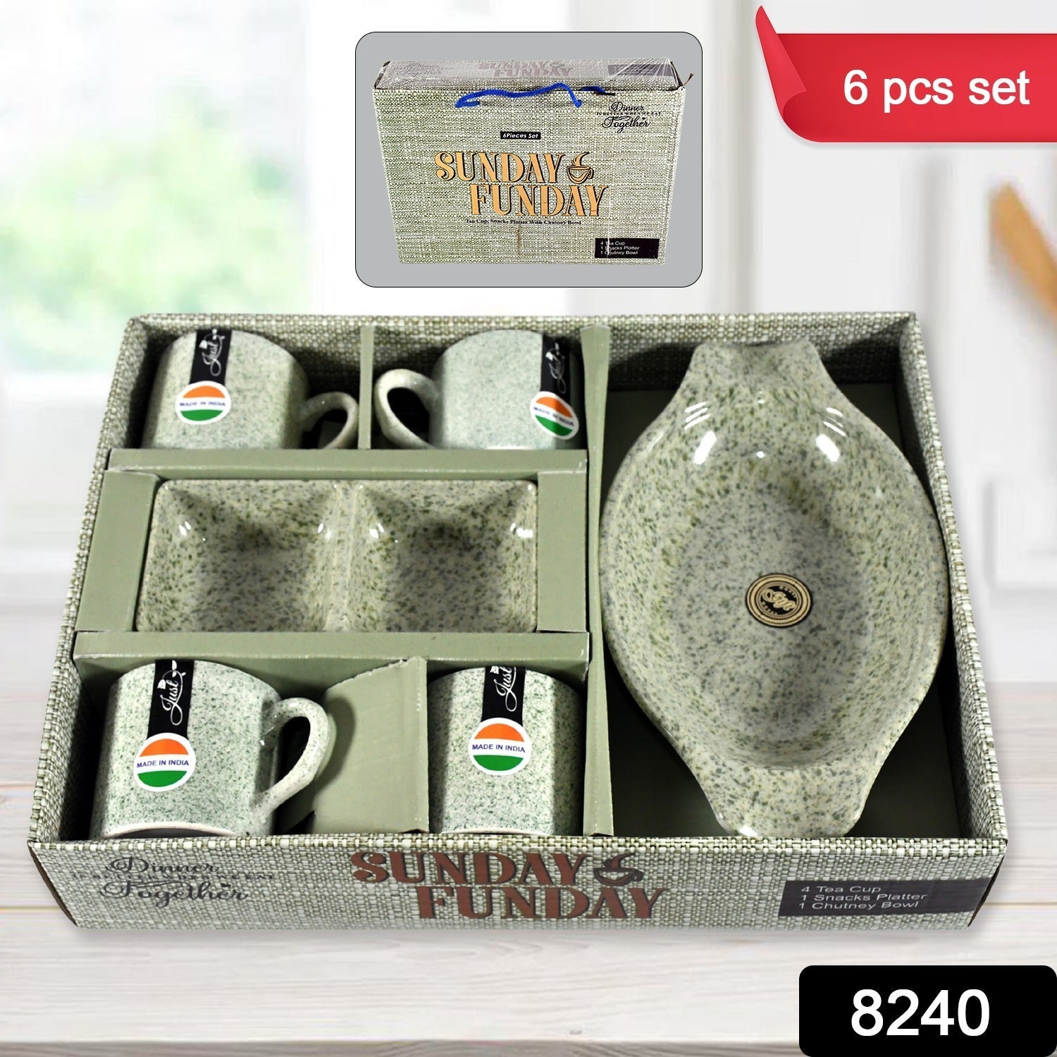 Sunday Funday 6-Piece Tea Set – Platter & Dual Bowl signaturekarts