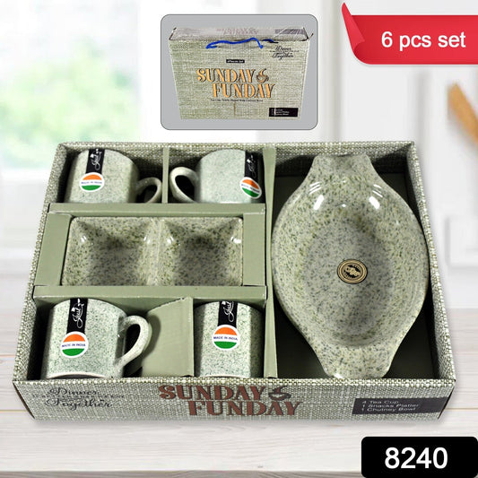 Sunday Funday 6-Piece Tea Set – Platter & Dual Bowl signaturekarts