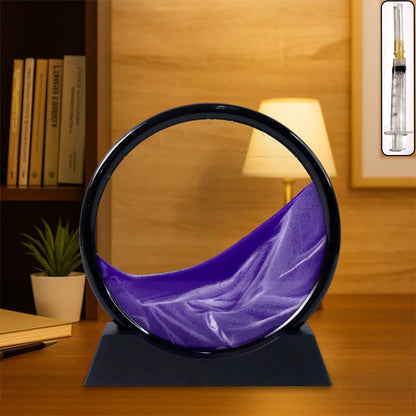 3D Moving Sand Art – Liquid Motion Deep Sea Sandscape with Round Glass Frame (1 Pc) signaturekarts