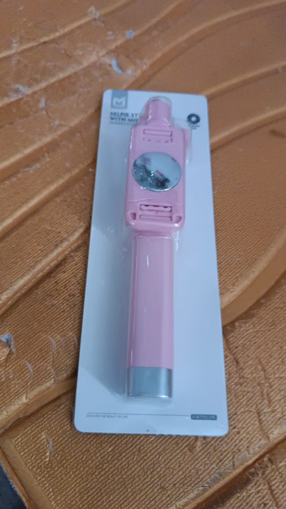 Wired Selfie Stick with Rearview Mirror & Built-In Shutter Button (1 Pc) Signature Kart