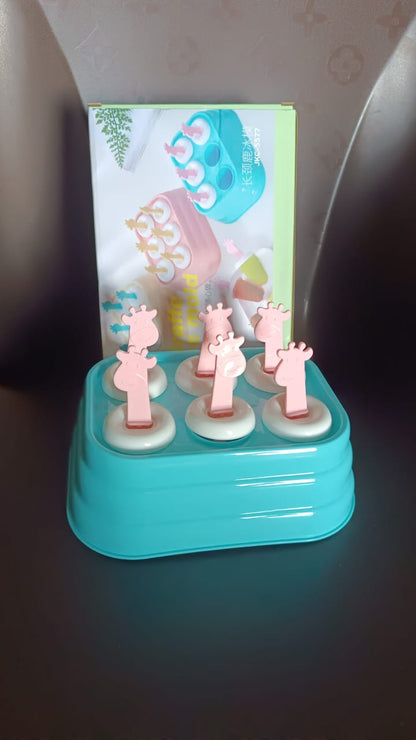 6 Cavity sicle Molds Plastic Giraffe shape Ice Moulds (1 Pc) Signaturekarts