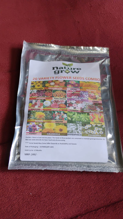 Seeds 20 Varieties of Flower Seeds Combo (1 Pkt / 20 Varieties) Signature kart