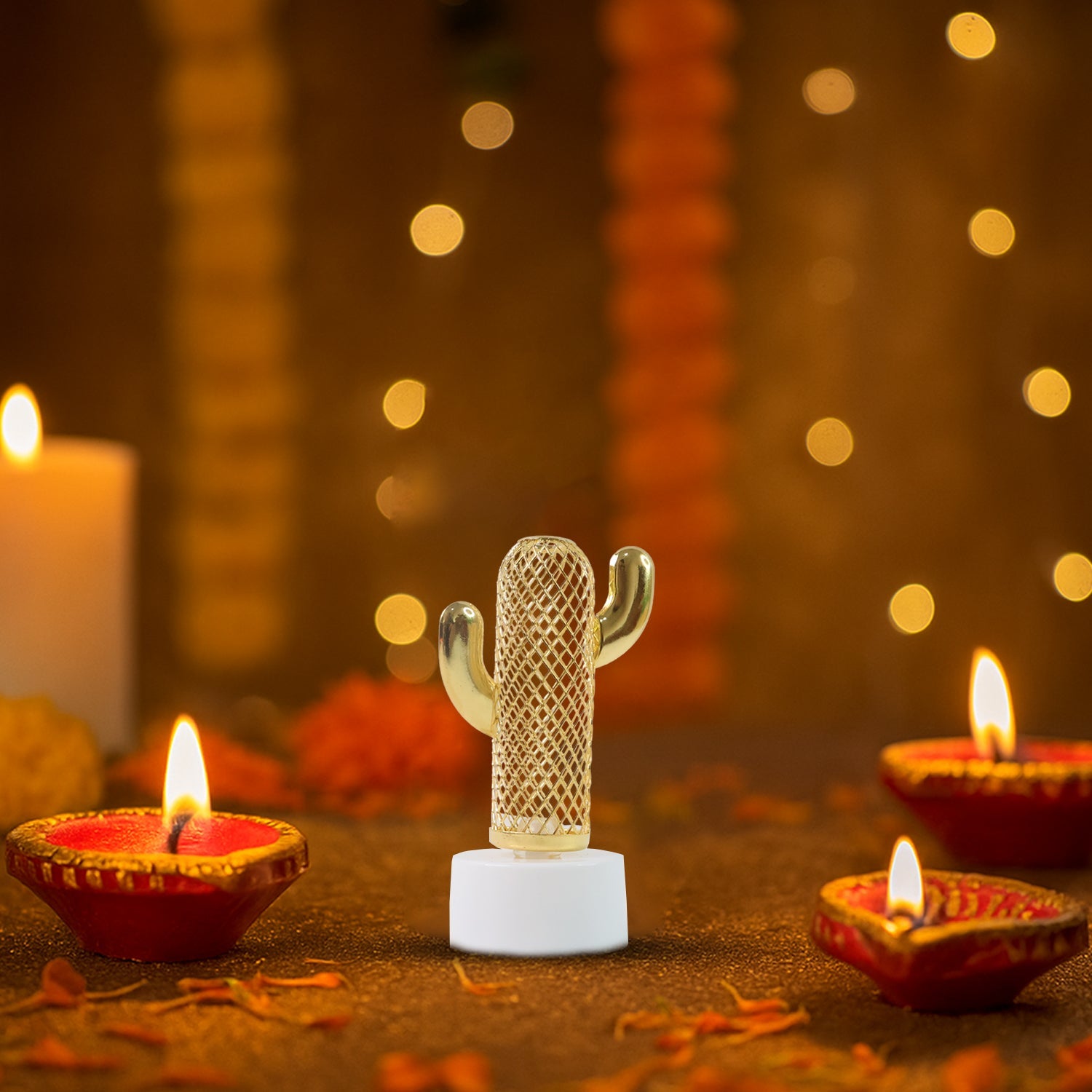 Decorative Cactus Shaped Flameless LED Candles (12 Pc) signaturekarts