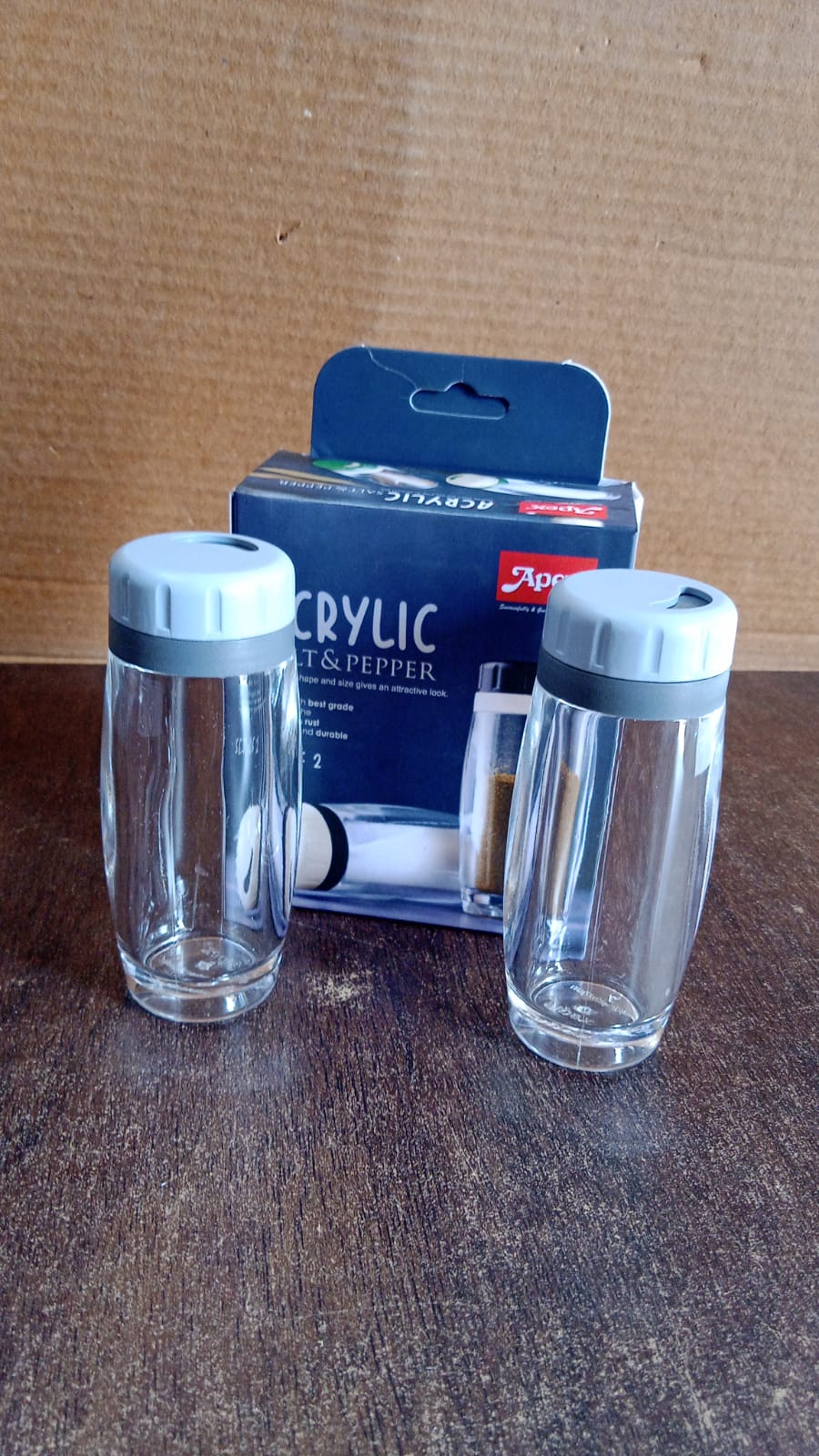 Apex Acrylic Salt and Pepper Shaker Set of 2 Signature Kart