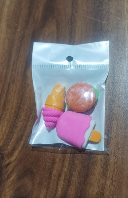 Mix Design Fancy & Stylish Colorful Erasers (1 Set / 3 Pc Set) signaturekarts