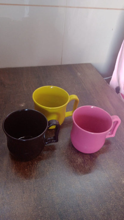 Premium Plastic Coffee / Tea Cups / Mug with Handle (1 Pc / Loose / Mix Color) Signaturekarts