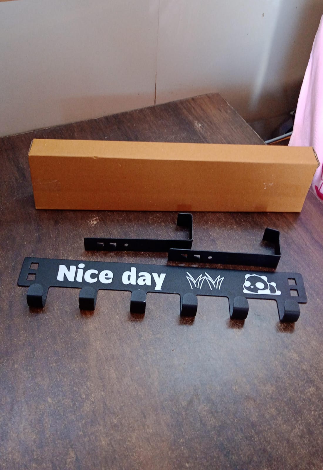 Heavy-Duty Carbon Steel Door Hook Hanger Rack (1 pc / 6 Hook / Black) Signature kart