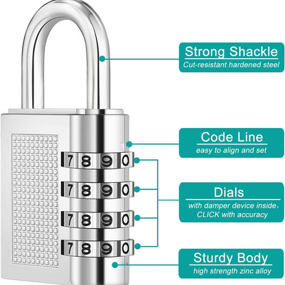 Heavy-Duty 4-Digit Resettable Combination Padlock (1 Pc) The Morsignaturekarts