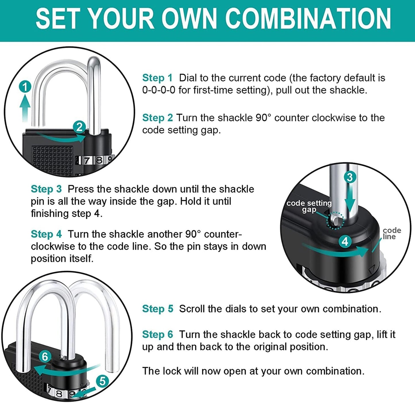 Heavy-Duty 4-Digit Resettable Combination Padlock (1 Pc) The Morsignaturekarts