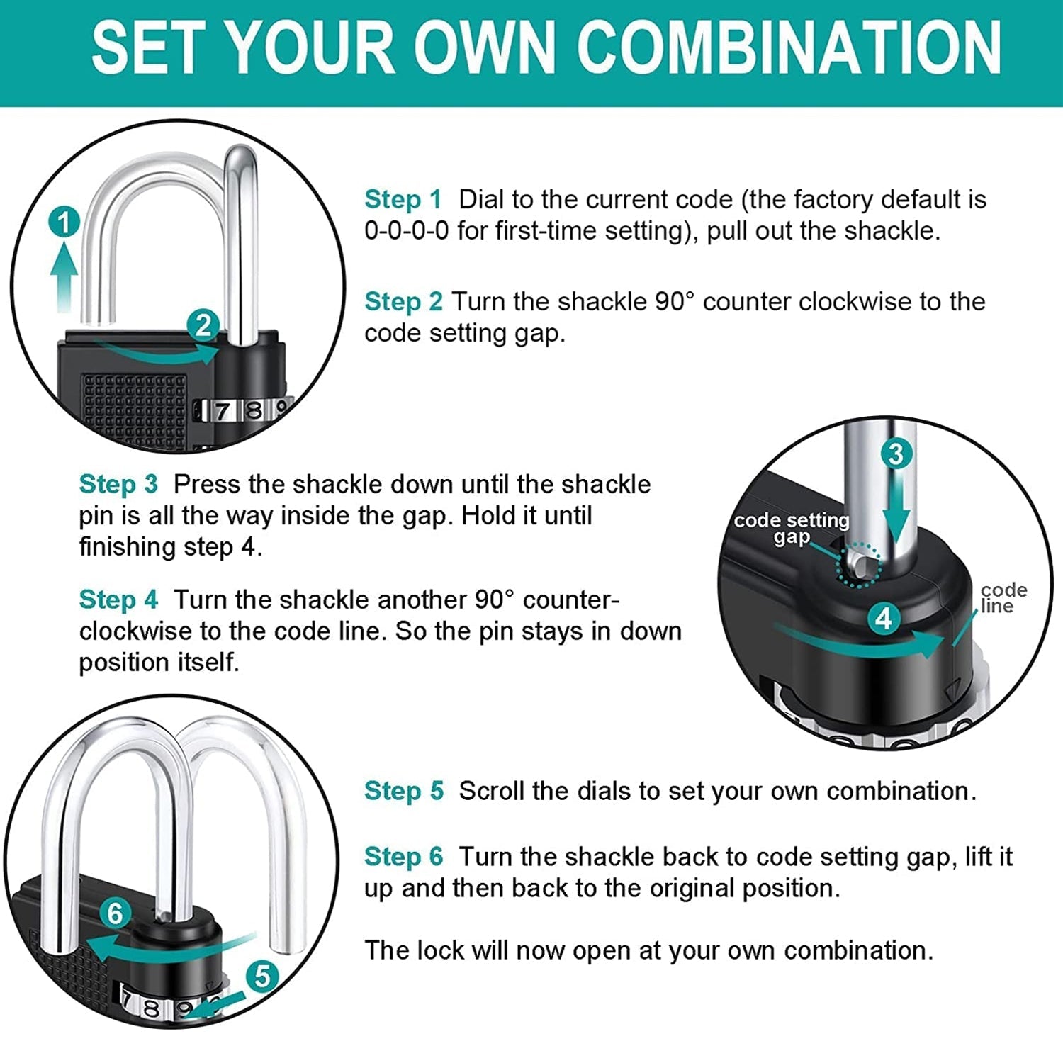 Heavy-Duty 4-Digit Resettable Combination Padlock (1 Pc) The Morsignaturekarts