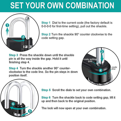 Heavy-Duty 4-Digit Resettable Combination Padlock (1 Pc) The Morsignaturekarts