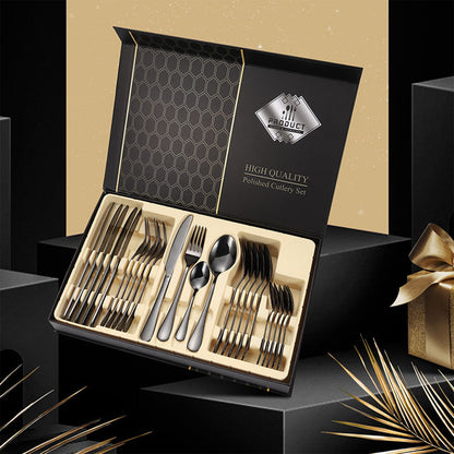 Premium Stainless Steel Polished Cutlery Set (24 Pc) signaturekarts