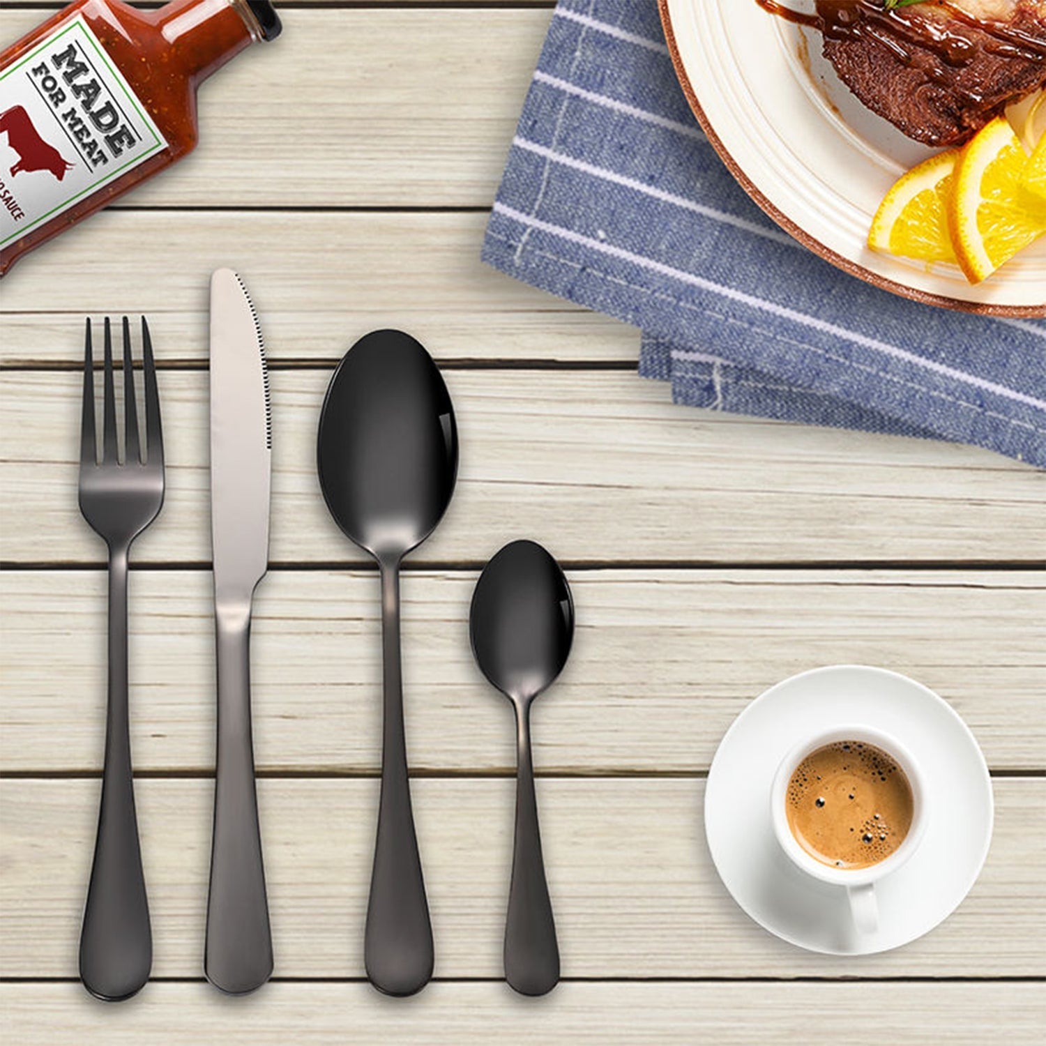 Premium Stainless Steel Polished Cutlery Set (24 Pc) signaturekarts