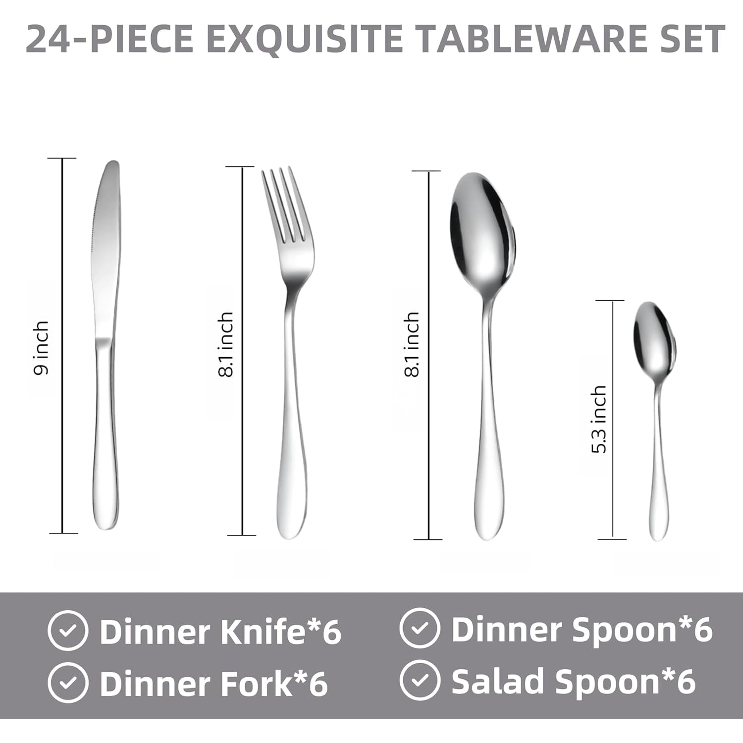 Premium Stainless Steel Polished Cutlery Set (24 Pc) signaturekarts