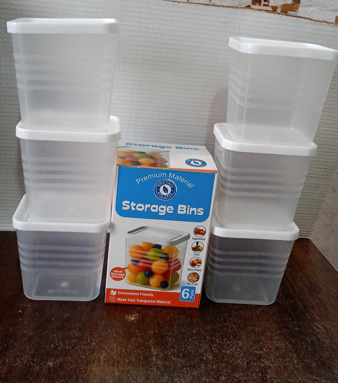 Transparent Square Plastic Food Storage Container Set (6 Pc) Signature Kart