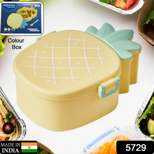 Kids Lunch Box Cute Pineapple Shaped Bento Box with Fork Spoon Snack Container signaturekarts