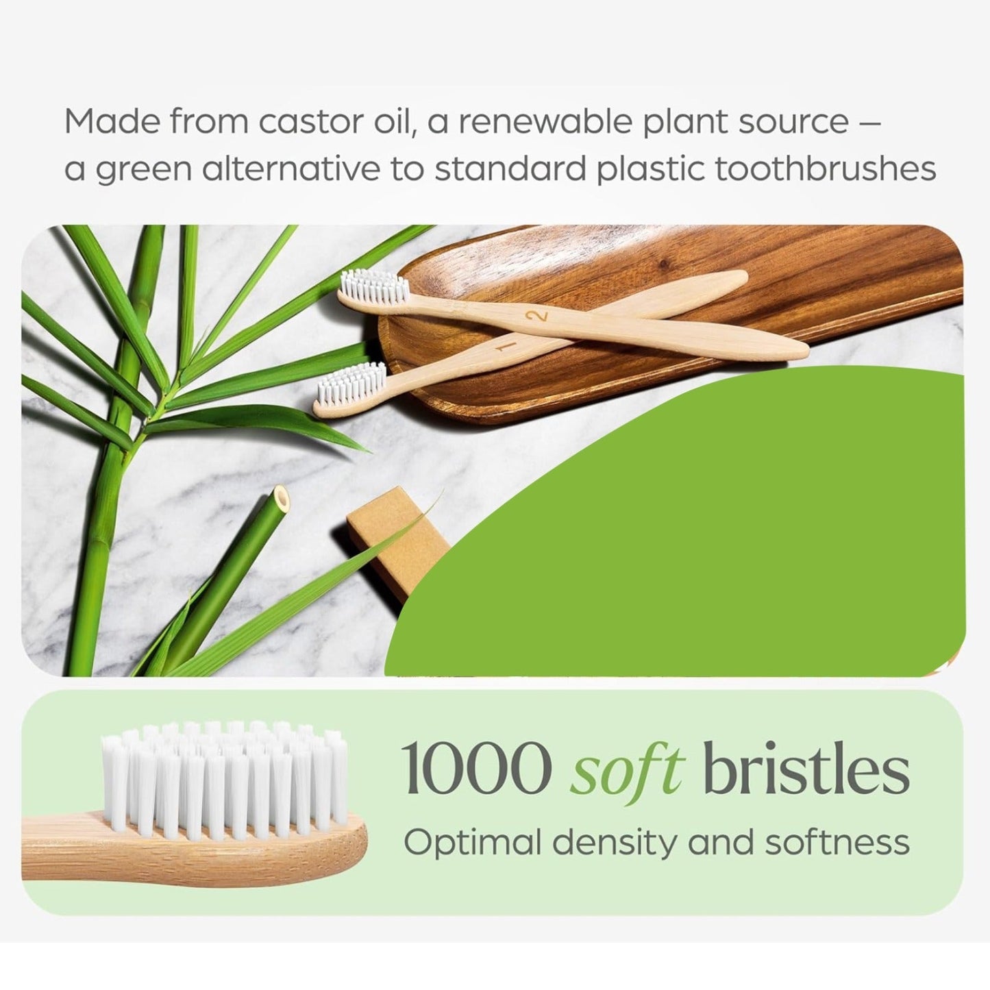 Eco-Friendly Natural Bamboo Toothbrush with Medium Bristles (2 Pc) signaturekarts