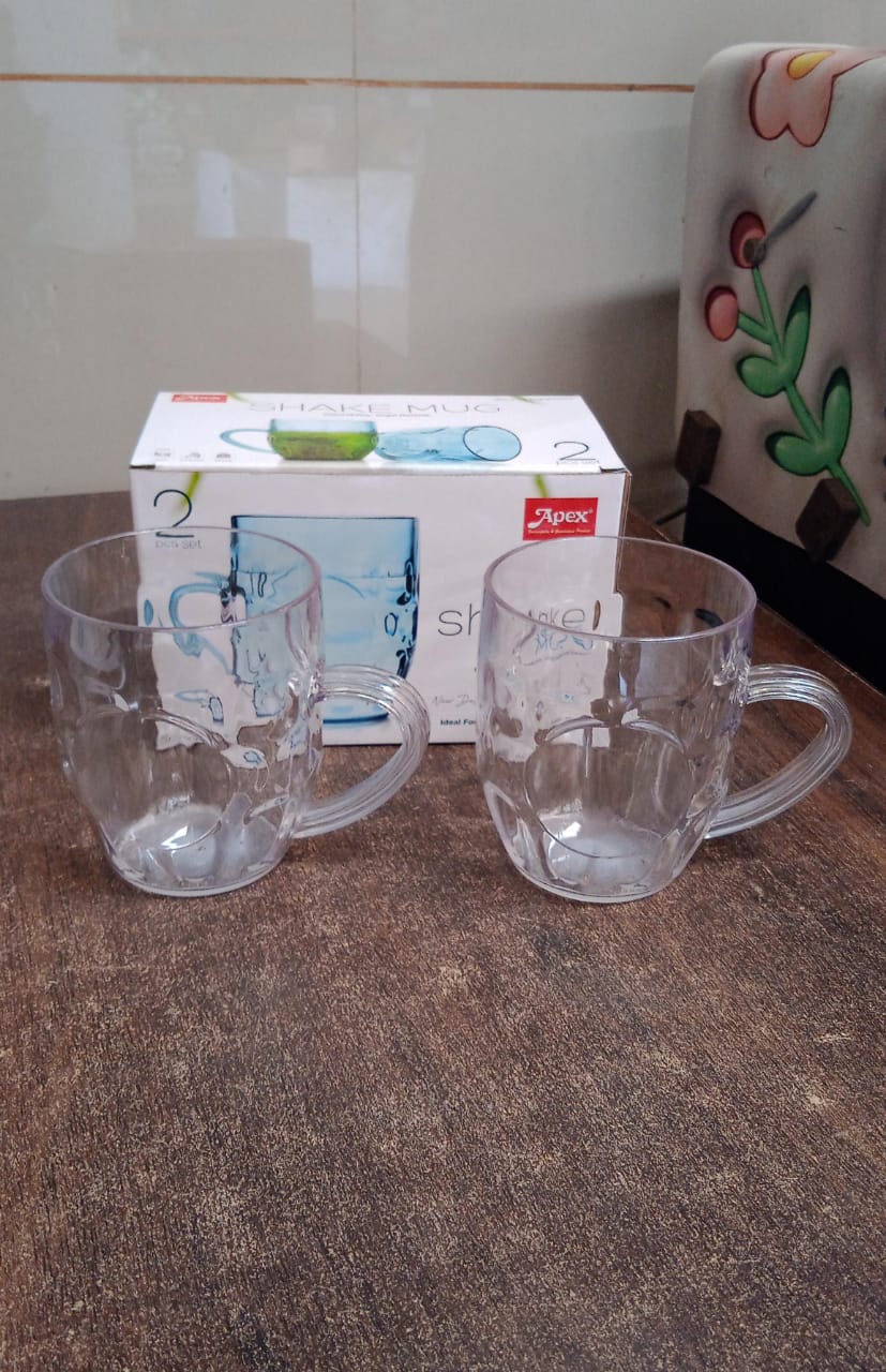 Apex Shake Mug Set – 2 Pieces Durable Plastic Mugs (350ml) Approx Signature kart