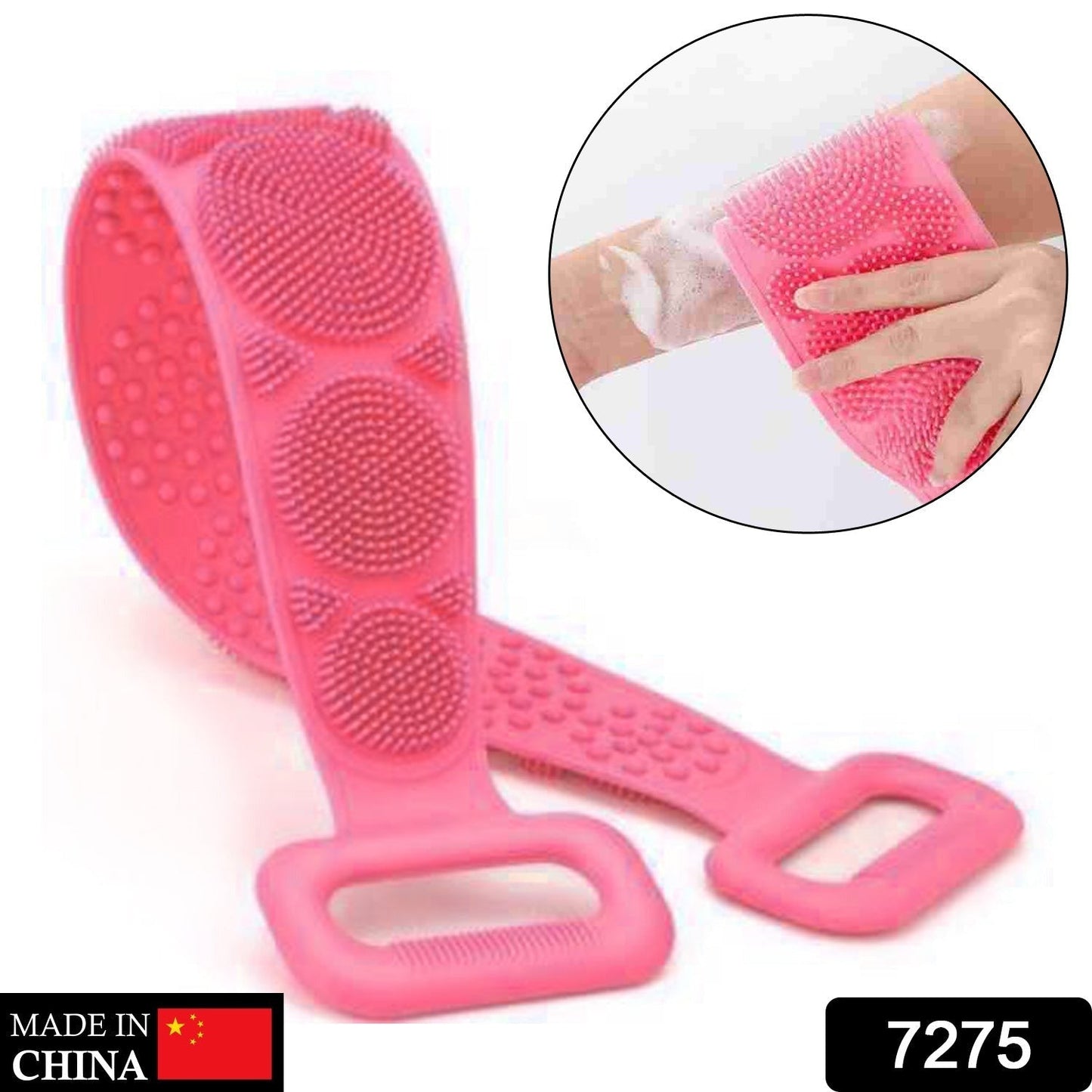 Silicone Body Back Scrubber Double Side Bathing Brush for Skin Deep Cleaning Your Brand