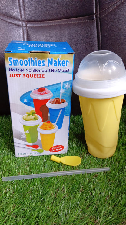 Magic Quick Frozen Smoothies Maker Cup – Double Layer Slushy Squeeze Cup (1 Pc) signaturekarts