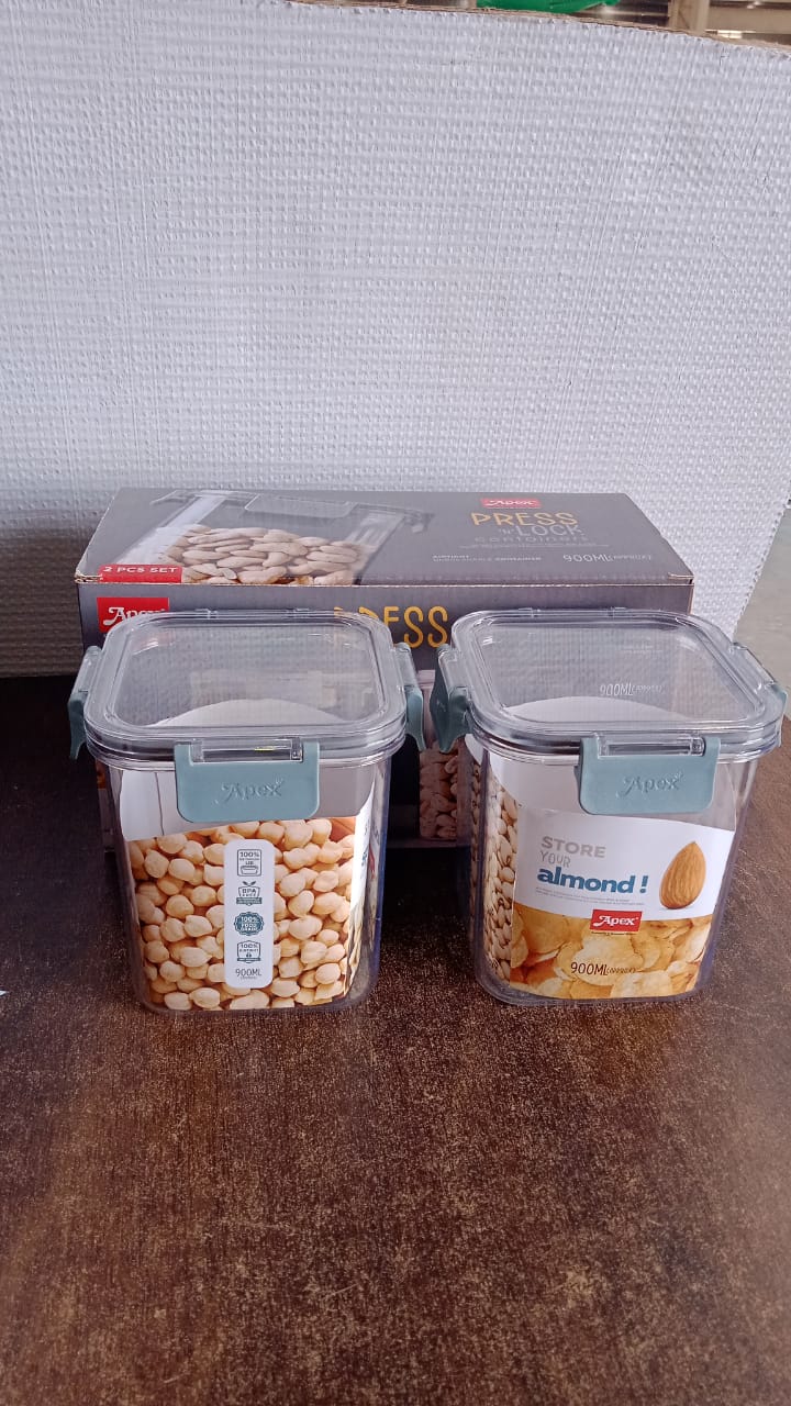 Apex Press N’ Lock Airtight Food Storage Container Set (2Pc/900ml) Approx signaturekarts