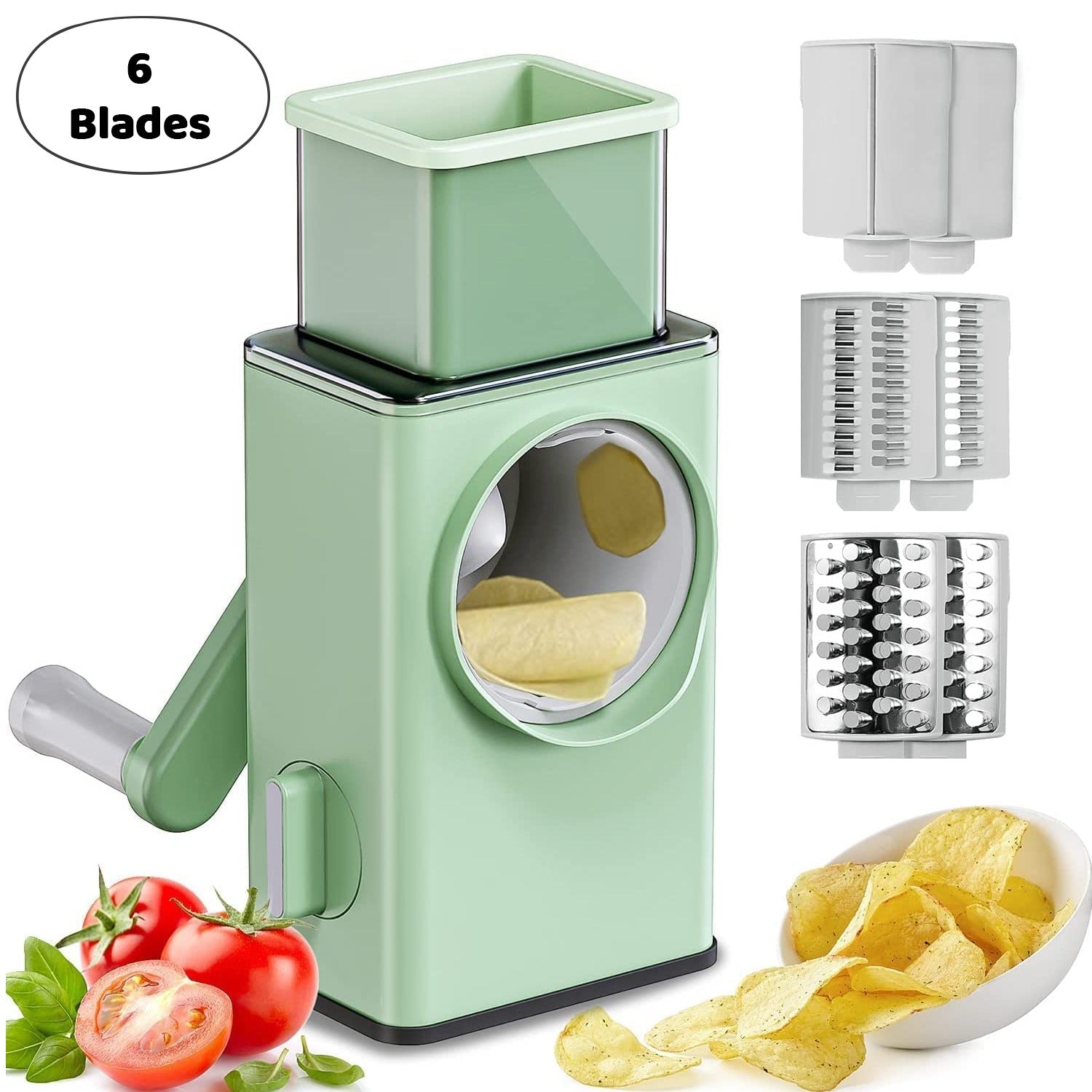 Stainless Steel Vegetable Chopper with 6 Blades - Kitchen Mandoline Slicer signaturekarts