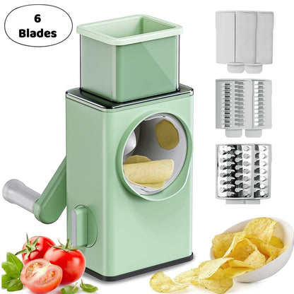 Stainless Steel Vegetable Chopper with 6 Blades - Kitchen Mandoline Slicer signaturekarts