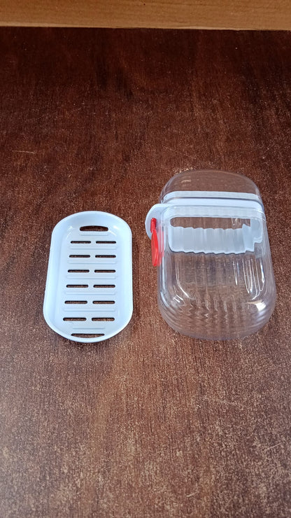 Multifunctional Soap Box with Drain Tray and Lock Clip, Sabudani (1 Pc) Signature kart