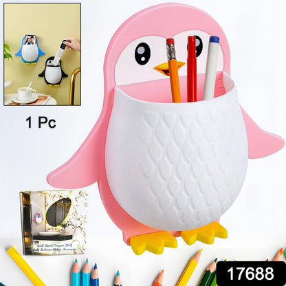 Penguin Storage Box, Wall Nightstand, Office Plastic Wall Mount signaturekarts