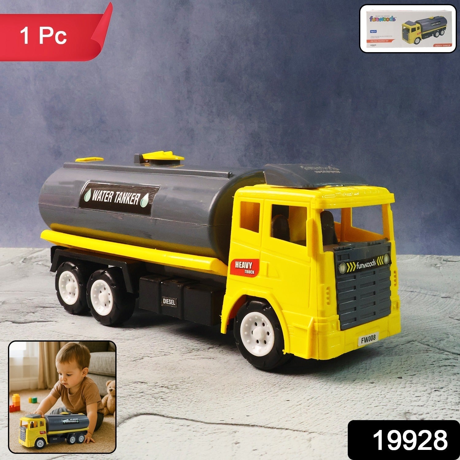 Funwoods Water Tanker Toy Truck - (1 Pc) signaturekarts