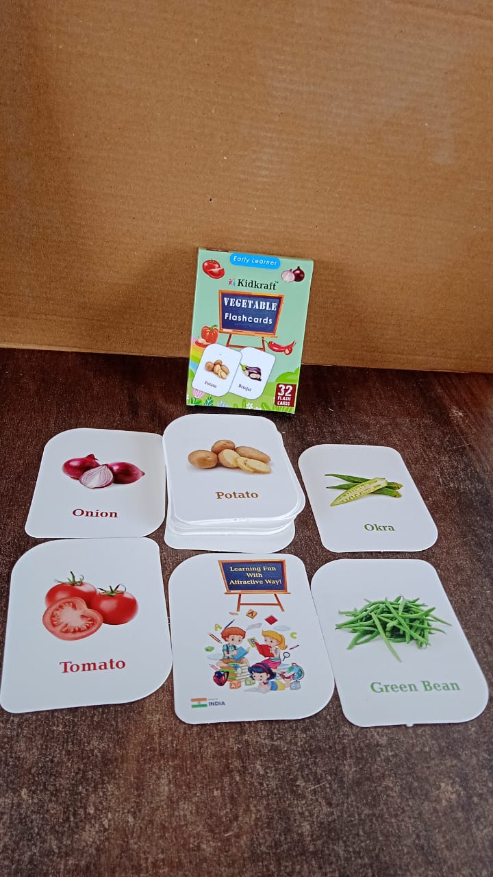 Kidkraft 32-Piece Educational Vegetable Flash Cards Set Signature kart