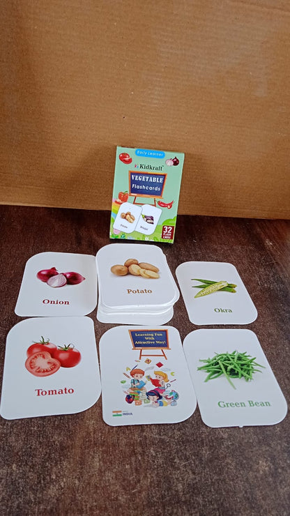Kidkraft 32-Piece Educational Vegetable Flash Cards Set Signature kart