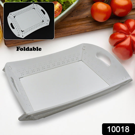 Foldable Plastic Serving Tray - Portable with Handle for Kitchen & Dining (1pc) signaturekarts